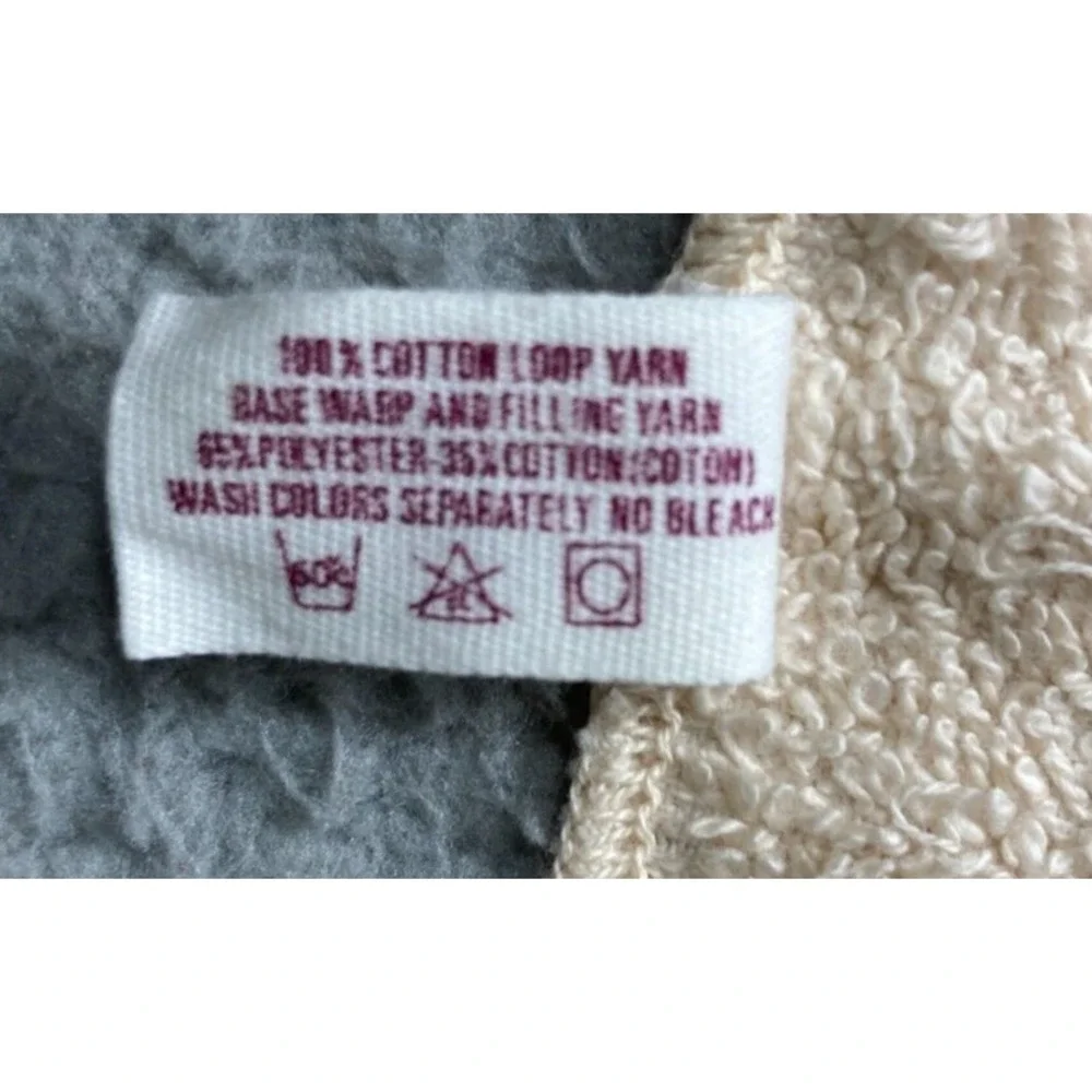 Vintage Cannon Bath Wash Cloths Beige Purple Floral 11 Inch‎ Squares Lot of 2